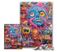 Jigsaws 1000 Pieces for Adults Group of Monsters Impossible Jigsaw Puzzles for Adults Size 26x38cm Brain-Challenging DIY Decorative Game, Family Interactive Toy
