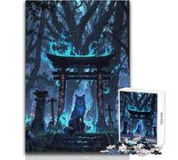 Jigsaws 1000 Pieces for Adults Guardian of The Spirit Gate︰ Spirit Fox Suitable for Couples Practical Game Gifts for Women Men (size 38x26cm)
