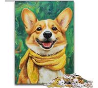 Jigsaws 1000 Pieces for Adults Happy Corgi Jigsaw Puzzles 50X75CM for Holidays, Birthdays, And Family Game Nights