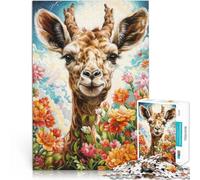 Jigsaws 1000 Pieces for Adults Happy Giraffe Game Toys 50x75cm for is ideal as a gift for the whole family for and Age 14 Years Up
