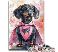 Jigsaws 1000 Pieces for Adults Hero Dachshund 1000 Pieces for Teenagers,Fun Games Wall Decoration Unique Birthday And Xmas Gifts (38x26cm)