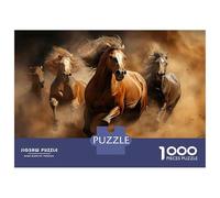 Jigsaws 1000 Pieces for Adults Horse Running Wild in Dust Storm Jigsaw for Adults Relaxing Games Presents for Women Fun at Home Activities, 70x50cm/1000pcs