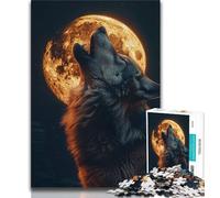 Jigsaws 1000 Pieces for Adults Howling Wolf,Help The Brain Exercise Addictive Toys to Cultivate Patience Perfect Decoration 38X26CM