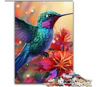 Jigsaws 1000 Pieces for Adults Hummingbird Art Made of Wood, Fun Activity for at Home 50x75cm An for Christmas Or Birthdays