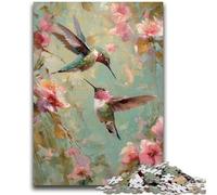 Jigsaws 1000 Pieces for Adults Hummingbird Oil Painting Family Game Stress Reliever Difficult Challenge Suitable for Couples 50x75cm