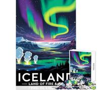 Jigsaws 1000 Pieces for Adults Iceland︰ Land of Fire And Ice Puzzles for Teenagers Pattern Assembly Difficult And Challenge Challenging Game And Family Play (38x26cm)