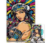 Jigsaws 1000 Pieces for Adults Indian Princess Adult Jigsaw,Stress Reliever Difficult Challenge Suitable for Desktop Decoration 26x38cm