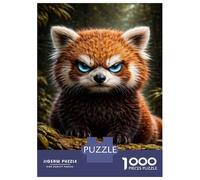 Jigsaws 1000 Pieces for Adults Intense Red Panda Portrait Puzzles for Adults Brain Teaser Game Stress Reliever Unique Birthday And Xmas Gifts 38x26cm/1000pcs