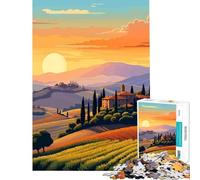 Jigsaws 1000 Pieces for Adults Italy Art Tuscany Sunset Educational Games Learning Educational Toys Gifts For Birthdays A Work of Art (Size 75x50cm)