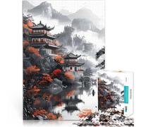Jigsaws 1000 Pieces for Adults Japan Misty Mountains Spielzeug für die ganze Familie Die Liebe zwischen Paaren stärken75x50cm