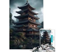 Jigsaws 1000 Pieces for Adults Japanese Architecture Relaxing Games for Educational Game Challenge Toy Secret Santa Gifts Perfect Decoration (Size 38x52cm)