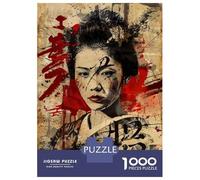 Jigsaws 1000 Pieces for Adults Japanese Geisha Art Print-4 Jigsaw for Adults Relaxing Games Presents for Women Fun at Home Activities, 38x26cm/1000pcs