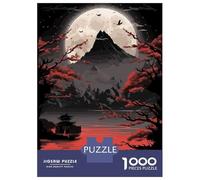 Jigsaws 1000 Pieces for Adults Japanese Red Black Art Jigsaws for Adults Hands-on Game Difficult Challenge Challenging Game Gifts 38x26cm/1000pcs