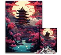 Jigsaws 1000 Pieces for Adults Japanese Style Art And Scenery Wooden Jigsaw Puzzles for Adults for Mother'S Day, Birthdays, Christmas 1000 PCS(75x50cm)