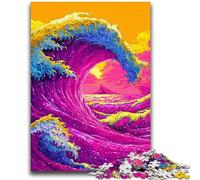 Jigsaws 1000 Pieces for Adults Japanese Style Waves 1000 Pieces for Teenagers,Fun Games Wall Decoration Unique Birthday And Xmas Gifts (50x75cm)