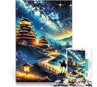 Jigsaws 1000 Pieces for Adults Japanese Temple Night Scene Familienspiel für und Geschenke für Freunde und Familie52x38cm