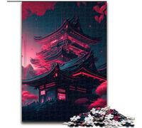 Jigsaws 1000 Pieces for Adults Japanese Temple Puzzles for Adults Idea, Humorous Artwork, Detailed Artwork (Size 50x75cm)