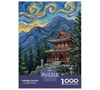 Jigsaws 1000 Pieces for Adults Japanese Temple Under Starry Sky Puzzle for Adults Relax Games Analysis And Logic Christmas Birthday Gifts 70x50cm/1000pcs