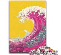 Jigsaws 1000 Pieces for Adults Japanese Waves Adult Puzzles,Challenging Game Gifts for Is Ideal As A Gift for The Whole Family (50x75cm)