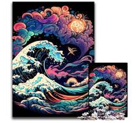 Jigsaws 1000 Pieces for Adults Japanese Waves Challenging Puzzles Challenging Brain Teaser for Teenagers, Family Fun Interactive Game 26X38CM/10.23x14.96inch