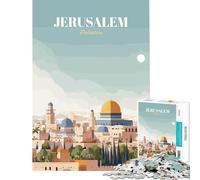 Jigsaws 1000 Pieces for Adults Jerusalem, Palestine Travel Poster Educational Games Learning Educational Toys Gifts For Birthdays A Work of Art (Size 38x26cm)