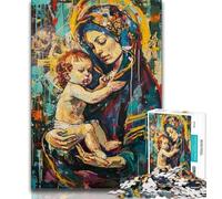Jigsaws 1000 Pieces for Adults Jesus Graffiti 1000 Piece Jigsaw,Family Entertainment Toys with Matching Poster And Trivia Sheet 38x26cm
