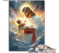 Jigsaws 1000 Pieces for Adults Jesus Wooden Jigsaw Puzzles for Adults 50X75CM Fun at Home Activities, Birthday Present, Travel Gifts