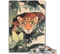 Jigsaws 1000 Pieces for Adults Jungle Jaguar Puzzles,Toys Educational Games Stress Relieving Unique Birthday And Gifts (38x26cm)