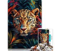 Jigsaws 1000 Pieces for Adults Jungle Leopard,Help The Brain Exercise Addictive Toys to Cultivate Patience Perfect Decoration 38X26CM