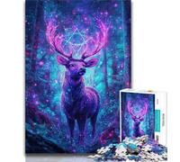 Jigsaws 1000 Pieces for Adults Jungle Psychedelic Deer Puzzles,Toys Educational Games Stress Relieving Unique Birthday And Gifts 75x50cm