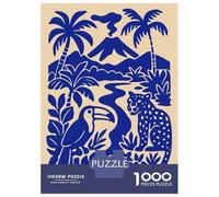 Jigsaws 1000 Pieces for Adults Jungle Scene with Volcano And Animals Puzzle for Adults Relax Games Analysis And Logic Christmas Birthday Gifts 70x50cm/1000pcs