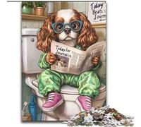 Jigsaws 1000 Pieces for Adults King Spaniel Go Toilet Challenging Puzzles size 26x38cm Gift for Men And Women, Daily & Special Occasion
