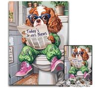 Jigsaws 1000 Pieces for Adults King Spaniel Go Toilet Difficult Puzzles for Adults Brain Challenge Gift, Educational Activity for Teenagers 26X38CM/10.23x14.96inch