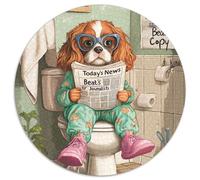 Jigsaws 1000 Pieces for Adults King Spaniel Go Toilet Round Puzzles 1000 Pieces for Adults Challenging Brain Teaser - Relaxing Toy for Teenagers 1000pcs (67.5x67.5cm)