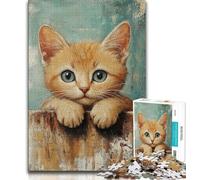 Jigsaws 1000 Pieces for Adults Kitten,Help The Brain Exercise Addictive Toys to Cultivate Patience Perfect Decoration (75x50cm)