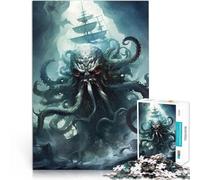 Jigsaws 1000 Pieces for Adults Kraken Attacking Ship Anspruchsvolles Spiel und Familienspaß Lustiges Geschenk38x26cm