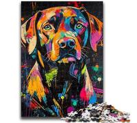 Jigsaws 1000 Pieces for Adults Labrador Retriever Oil Painting 1000 Piece Jigsaw,Fun Games Every Piece Is Unique - Challenging Family Fun Game (75x50cm)