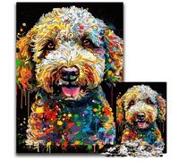 Jigsaws 1000 Pieces for Adults Lagotto Romagnolo Dog Art Impossible Jigsaw Puzzles for Adults for Home Decor & Holiday Fun 26X38CM/10.23x14.96inch