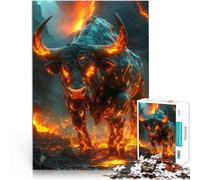 Jigsaws 1000 Pieces for Adults Lava Bull Made of cardboard Suitable for ages 14 and up Staycation Kill time Gift ideas。size:38x52cm/14.96x20.47inch