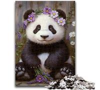 Jigsaws 1000 Pieces for Adults Lavender Panda for Age 14 Years And over Family Games Christmas Game Presents for Women 50x75cm