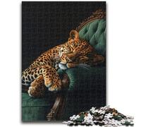 Jigsaws 1000 Pieces for Adults Leopard on The Sofa for Age 14 Years And over Family Games Christmas Game Presents for Women 26x38cm
