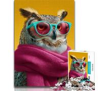 Jigsaws 1000 Pieces for Adults Leopard Wearing A Scarf,Stress Reliever Difficult Challenge Every Piece Is Unique - Challenging Family Fun Game (75x50cm)