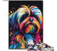 Jigsaws 1000 Pieces for Adults Lhasa Apso Dog Art cardboard Jigsaw Puzzles for Adults size 26x38cm Fun at Home Activities, Birthday Present, Travel Gifts
