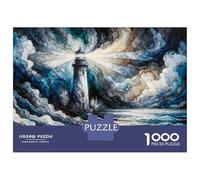 Jigsaws 1000 Pieces for Adults Lighthouse in Stormy Sea Jigsaws for Adults DIY Toys Home Decoration Unique Birthday And Xmas Gifts 70x50cm/1000pcs
