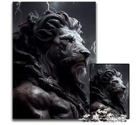 Jigsaws 1000 Pieces for Adults Lion God Statue ThunderChallenging Puzzles Family Activity DIY Home Decor 1000 PCS(75x50cm)