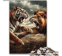 Jigsaws 1000 Pieces for Adults Lion Tiger,Educational Games Home Decoration for Is Ideal As A Gift for The Whole Family 50X75CM