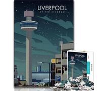 Jigsaws 1000 Pieces for Adults Liverpool Travel Poster,Help The Brain Exercise Addictive Toys to Cultivate Patience Artists Collection,Fine Art (75x50cm)