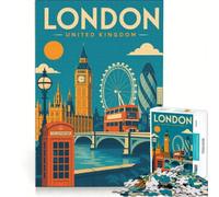 Jigsaws 1000 Pieces for Adults London Poster | Relaxing games Artists' Collection, Fine Arts for is ideal as a gift 38x26cm