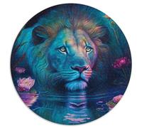 Jigsaws 1000 Pieces for Adults Magic Lion Round Cardboard Jigsaw Puzzles for Travel Lovers & Couples,Challenging Toy (Size 67.5x67.5cm)
