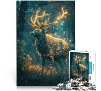 Jigsaws 1000 Pieces for Adults Magical Deer Made of cardboard Suitable for ages 14 and up Puzzle game Offered as gifts for the whole family。size:38x52cm/14.96x20.47inch